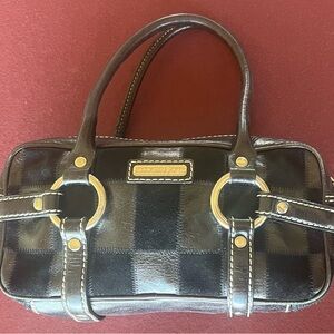 Vintage Isabella Fiore Checkerboard Patchwork Satchel - Leather & Suede Y2K